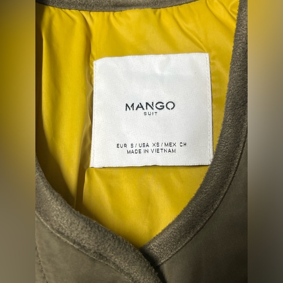 Mango olive green quilted jacket, size small - Picture 13 of 15